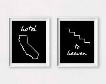 Music Art, Led Zeppelin Print, Music Print, Hotel California, Stairway to Heaven Art, Led Zeppelin Art, Digital Download, Digital Print