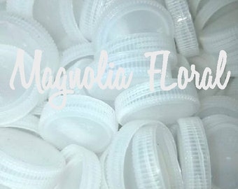 100 plastic bottle caps, white clear craft diy recycle caps Lids Tops upcycled Clean! Bottle caps school supplies art supplies