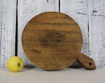 Antique rustic cutting board with food chopper / Bread board / Chopping board / Vintage wooden chopping board / Rustic kitchen decor