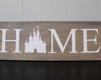 disney castle home sign custom wood sign personalized home art disney gift - Personalized Home Decor disney castle home sign custom wood sign personalized home art disney gift - Personalized Home Decor