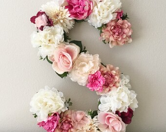 SALE! Floral Letter, Nursery Decor, Purple Nursery Decor Letter, Lavender Nursery, Custom Floral Letter, Custom Flower Art, Baby Shower
