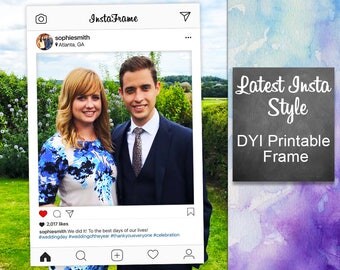 Instagram Birthday Photo Booth, Instagram Frame, Instagram Photo Booth Prop, Birthday Props, Digital Download, Wedding Photo Booth Props