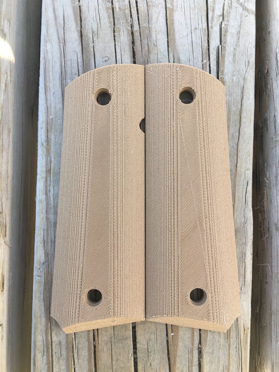 Custom 1911 grips for full size or compact. Desert Sand color.