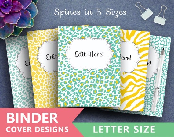 Items similar to Binder Cover Printable: "ANIMAL PRINT" Animal Print ...