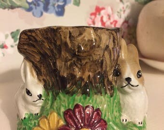 Vintage rabbit posy holder