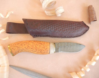 knife with Leather Sheath