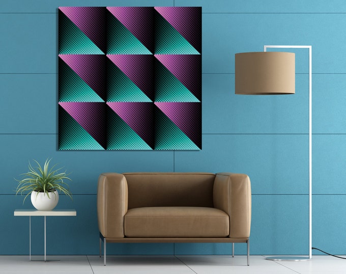 Modern digital room decor art print, modern 3d wall art for living room, abstract wall art on canvas, optical illusion abstract painting