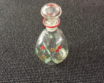 1950's Hand Painted Dimple Decanter Carafe