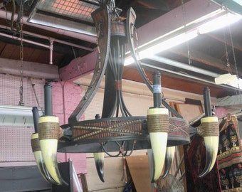 Bull Horn Chandelier (One of a Kind)