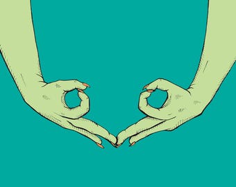 SALE 50% OFF: Ovary Gang Sign // Girl Gang // Feminine Decor // Ovarian Art Print // Grow a Pair // Ovary Art // Feminist AF // Girl Power