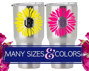 Monogram Flower, Yeti Monogram Decal for Yeti, Yeti Monogram Sticker, Monogram Yeti Cup Decal, Yeti Decal Monogram DECAL ONLY 5MG2Y