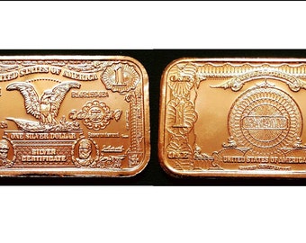 1oz .999 Fine Copper Bullion 1.00 Egale Bank Note