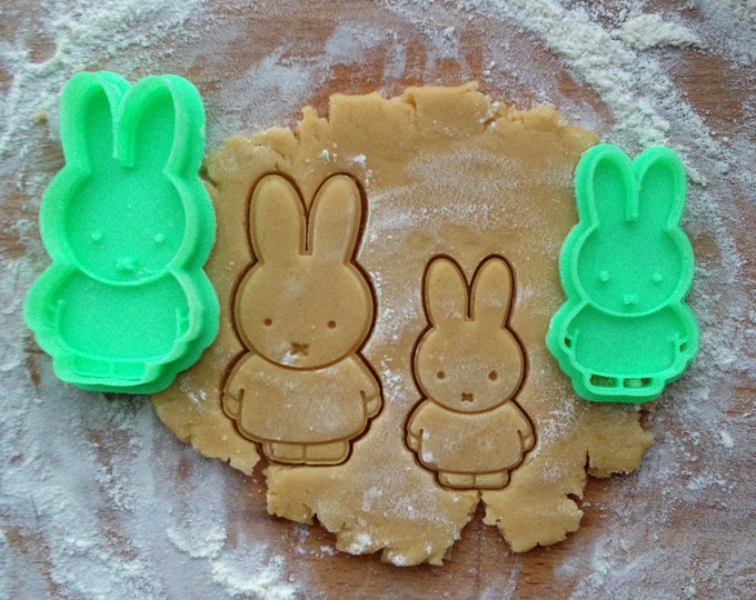 Miffy cookie cutter. Miffy rabbit cookie stamp. Baby shower cookies
