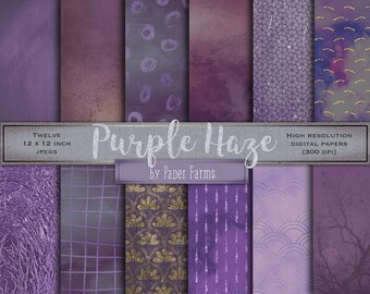 Purple digital paper, purple backgrounds, purple geometric patterns, purple scrapbook paper, purple foil, Art Deco, trees, chalkboard