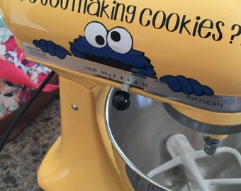 Cookie Monster Sesame Street Kitchenaid Mixer Vinyl Decal Sticker Funny