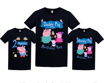 Peppa Pig Birthday Shirt, Peppa Pig Custom Shirt, Personalized Peppa Pig Shirt, Peppa Pig family shirts, Birthday t-shirt for girls and boys