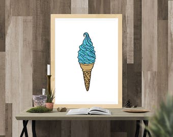 Instant Download - Ice Cream Cone Print Digital Download