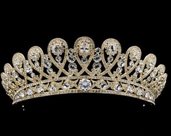 ELAINE - Gold Tiara Crown