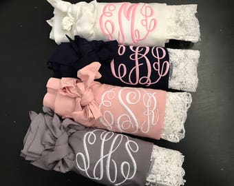 SALES Bridesmaid lace cotton robes, bridesmaid gifts, robes with lace trims, bridesmaid matching pajamas, bridal party robes, getting ready