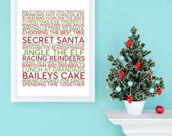 Personalised Family Christmas Traditions Poster