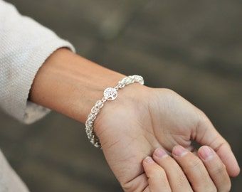 100% Sterling Silver Braclet | Tree of Life | 925 Hallmarked | Byzantine Weave | Quality Excellent Value | HandCrafted | Female Woman Wear