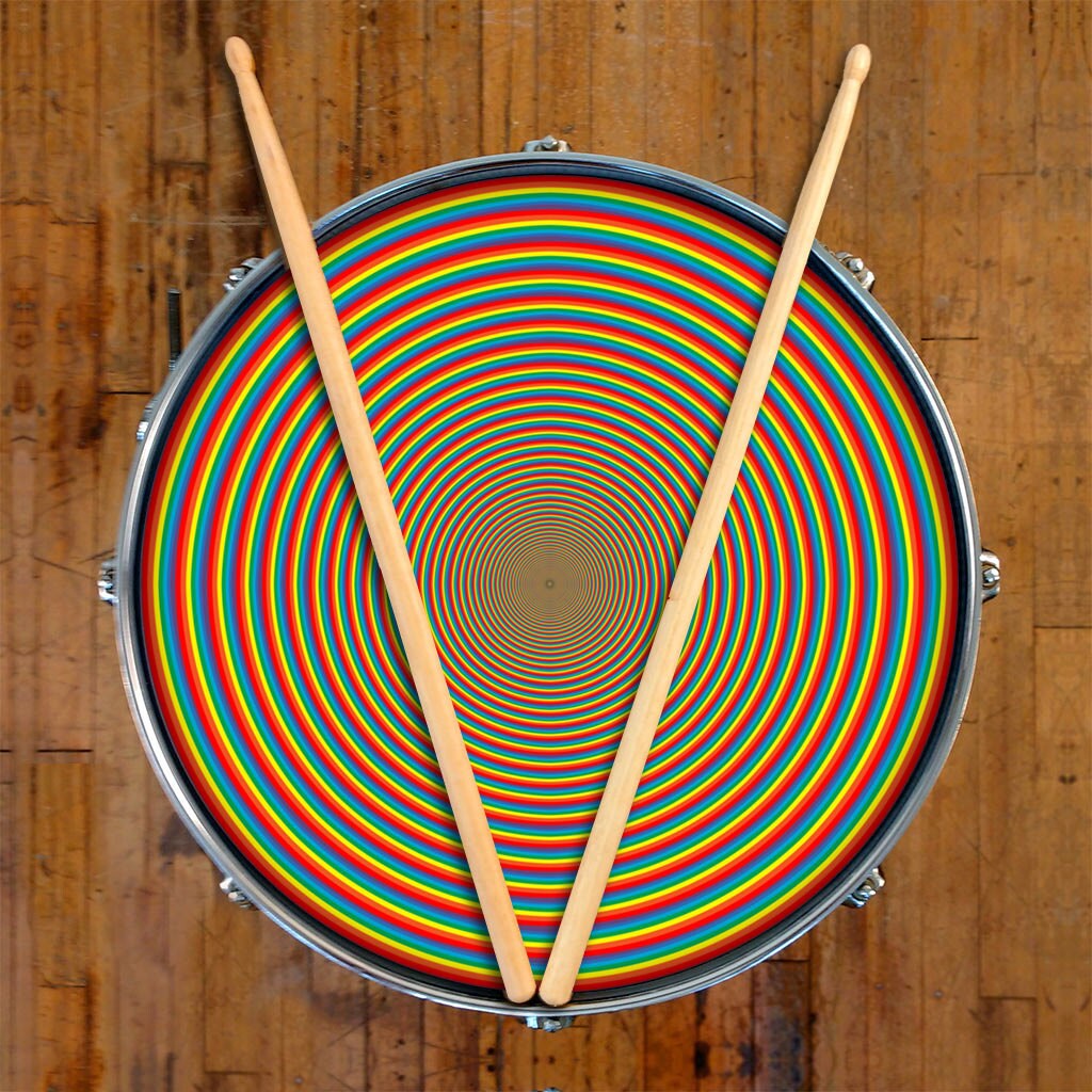 Rainbow Drum SKIN for Drum Set Snare Bass and Tom Drums.