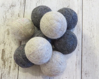 XL Wool Dryer Balls - dryer balls, felted balls, wool gift set, xl dryer balls, house warming gift, organic cleaning, natural cleaning