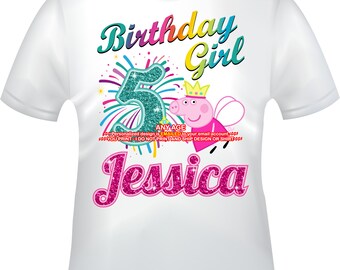 YOU PRINT- Peppa Pig Birthday Girl iron on, Peppa Pig iron on, Peppa Pig Mommy of shirt decal, Peppa Pig Daddy of t-shirt decal - PEPPAPIG
