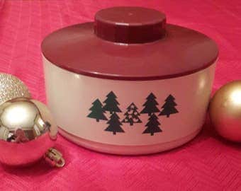 Vintage Tupperware Christmas Candy cookie bowl dish christmas tree