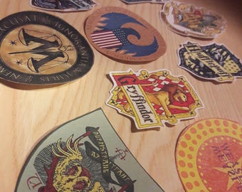 Harry Potter Crests Stickers Hogwarts Houses Ilvermorny Beauxbatons Durmstrang