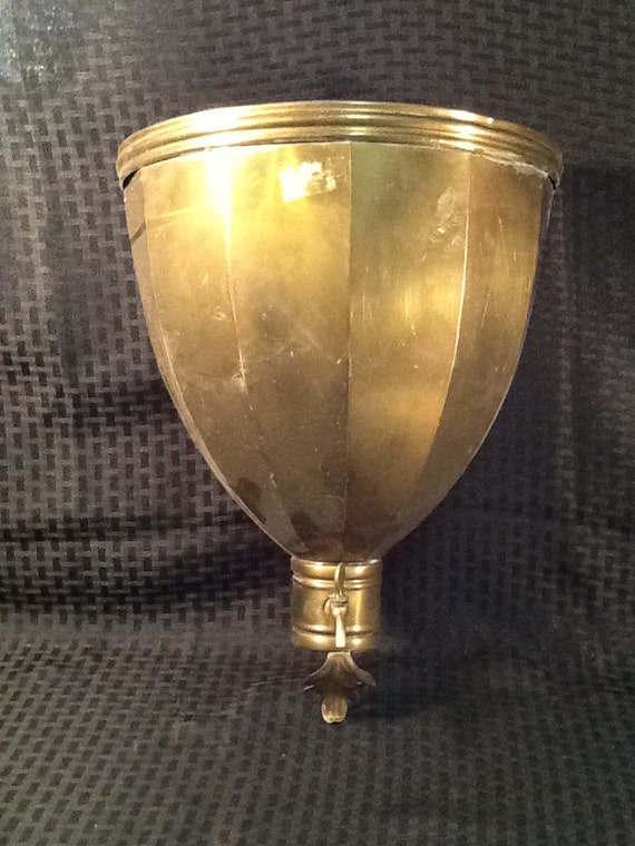 Vintage brass wall hanging planter