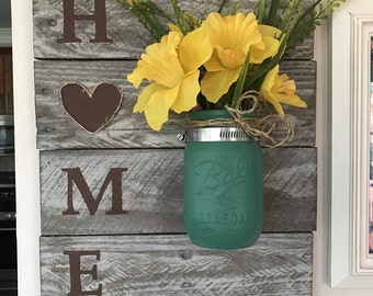 Mason jar, mason jar wall decor, pallet decor, home sign, home wood decor