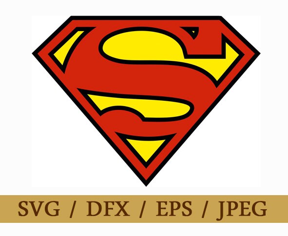 Superman Logo SVG Eps Dxf Format Vector Design Superhero