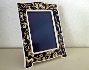Wedgwood Bone China cobalt blue Cornucopia photo frame