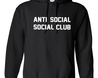 Anti Social Club Hoodie Inspired Kanye West Sweatshirts Unisex Hooded Sweatshirt