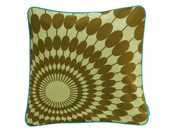 Pillowcase SUNNYDAY, lime / olive, 50 x 50 cm (without filling)