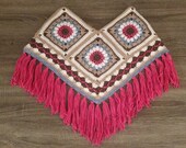 Crochet Pattern "Wagon Wheel" Large Market Bag, Granny Square Purse, Country or Beach Style Tote, Photo Tutorial, Crochet Purse Pattern