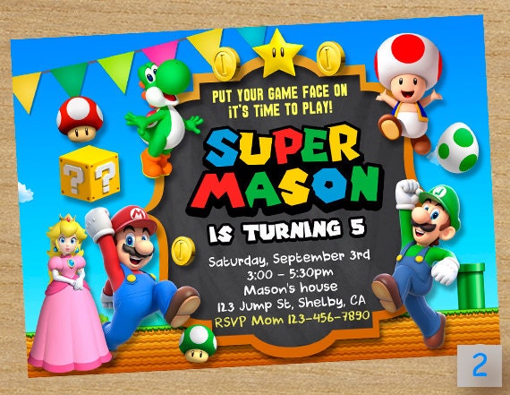 Mario Party Invitation Template 4