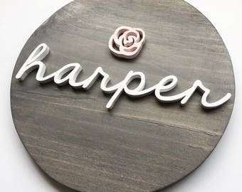 Personalized Wood Name Board Wood Name Sign SQUARE