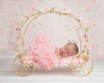 Metal GOLD Princess Carriage Photo Prop DIGITAL BACKDROP