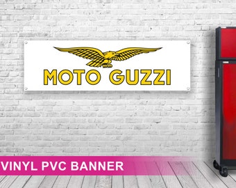 Moto Guzzi Text & Eagle Self Adhesive Badge - 3.5
