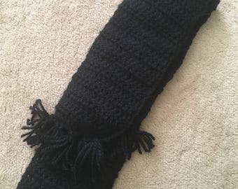 Items similar to Black Crochet scarf on Etsy