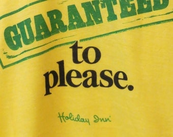 GUARANTEED to please Holiday Inn Authentic Vintage TShirt Yellow 50/50 USA XL Screen Stars