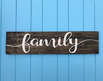 Family Sign - Family Wood Sign - Living Room Decor - Family Decor - Living Room Art - Home Decor - wood family sign - Valentine's Day Gift