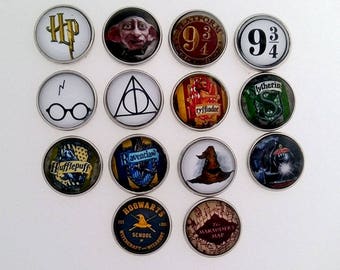 Harry Potter, Dobby, Sorting Hat, Hogwarts Express, Maradors Map, Gryffindor, Hufflepuff, Ravenclaw, Slytherin, ginger snaps jewelry, snap