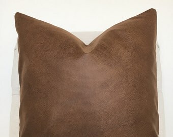 Faux Leather Pillow Cover