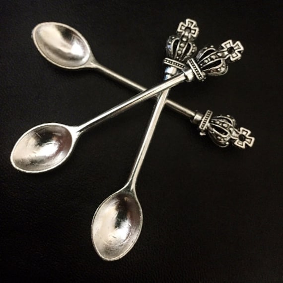 2 Silver Crown Mini Spoon