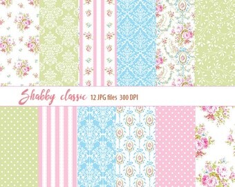 Shabby chic, floral pattern, , blue patterns, damask, shabby chic paper, shabby chic patterns, polka dots