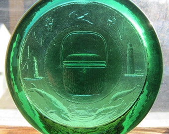 Cape Cod Nantucket Basket Suncatcher Ornament Pressed Glass