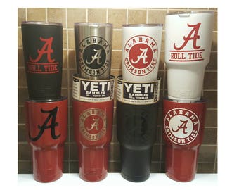 YETI - Authentic ALABAMA Crimson Tide Bama Yeti Cup Mug 20 oz 30 oz Rambler Tumbler Custom Student Grad Fan Gift Idea 30oz Unique Engraved